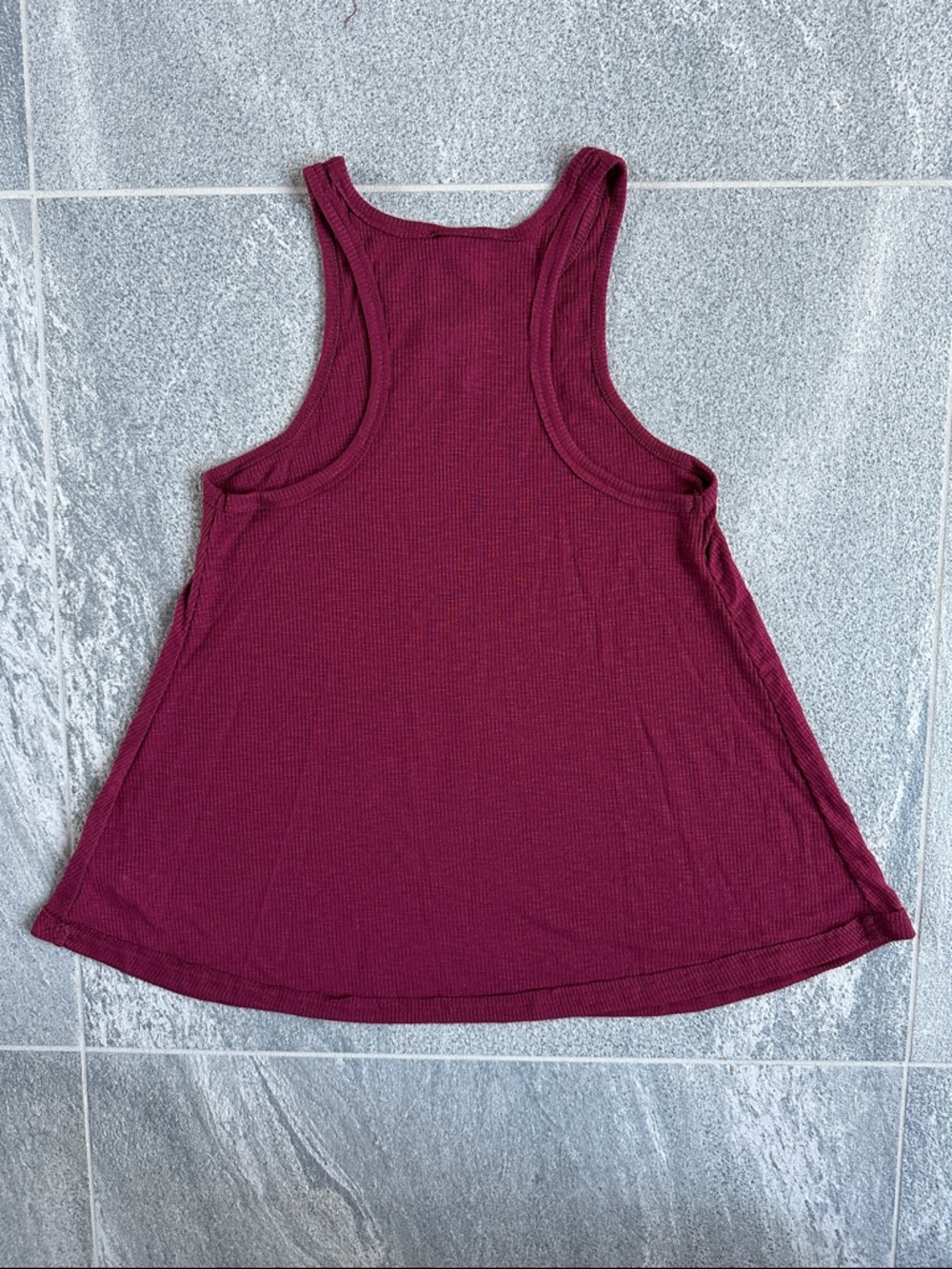 NWOT Free People Lightweight Flowy Ribbed Racerback Burgundy Long Beach Tank XS - Picture 13 of 16